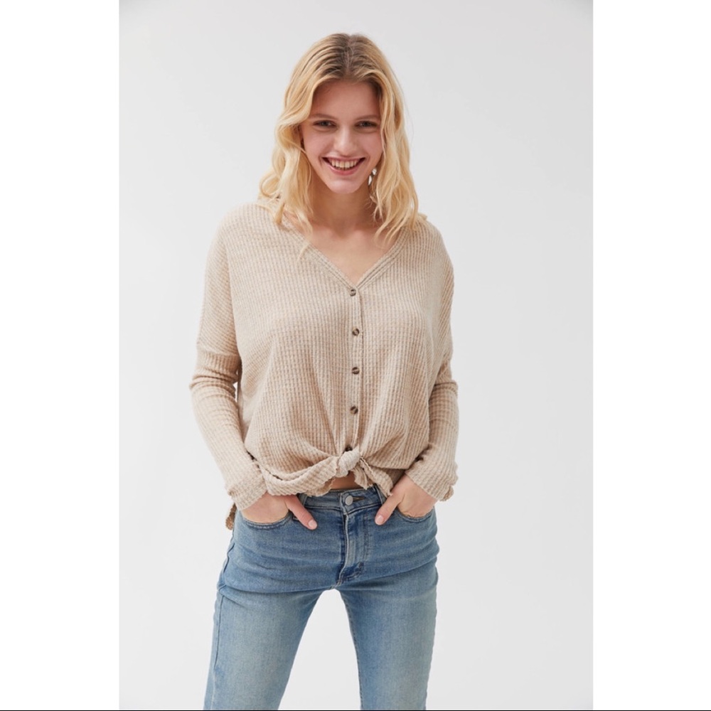 Urban Outfitters Jojo Waffle Knit Thermal